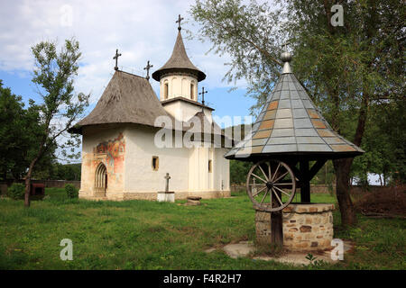 the church of Patrauti near Suceava, is the smallest church built by Stephan the Great, Moldavia, Romania Stock Photo
