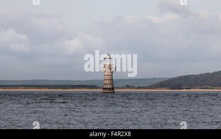 Whiteford lighthouse An unusual cast iron lighthouse built in 1865 to mark the shoals of Whiteford Point Stock Photo