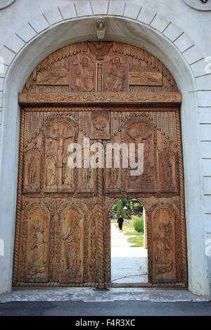 Portal of the monastery Cocos, near Tulcea, Dobrogea, Romania Stock Photo