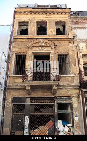 Redevelopment area, listed buildings in the historic center of Bucharest for the rehabilitation, Romania Stock Photo