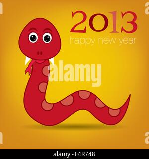 Year of the Snake Chinese New Year card in vector format. Stock Vector