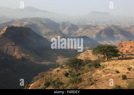 In the highlands of Abyssinia, in the Semien Mountains, construction of ...