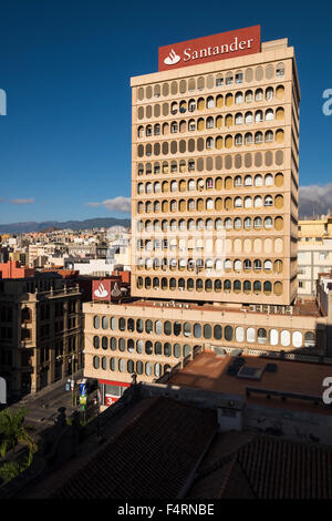 Banco Santander head office in Plaza de Candelaria, santa Cruz, tenerife,  Canary Islands, Spain. Stock Photo