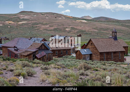 Old wooden houses, ghost town, old gold mining town, Bodie State Historic Park, Bodie, California, USA Stock Photo