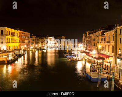 Canal Grande in Venice by night Stock Photo