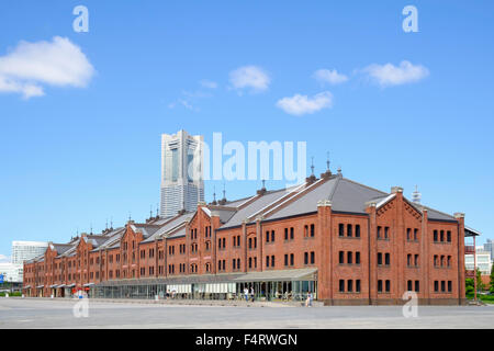 Historic Red Brick Warehouses in Yokohama Japan Stock Photo