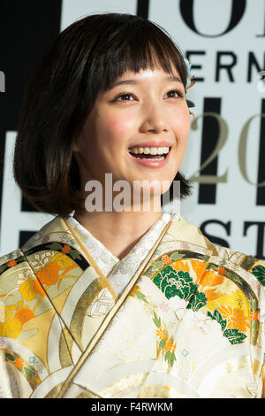 Tokyo, Japan. 22nd October, 2015. Tsubasa Honda actress of the movie TERMINAL attends the Opening Red Carpet for The 28th Tokyo International Film Festival (TIFF) at Roppongi Hills Arena on October 22, 2015, Tokyo, Japan. The Film Festival will run through until Saturday 31 October. Credit:  Rodrigo Reyes Marin/AFLO/Alamy Live News Stock Photo