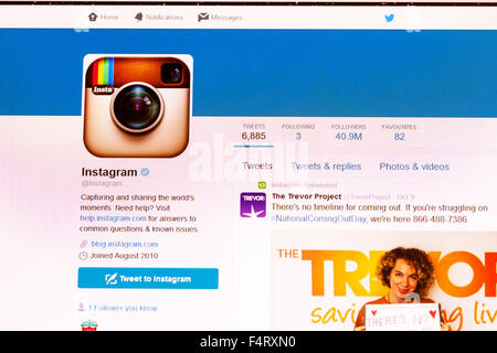 Instagram website homepage online screen screenshot web site internet net sign in UK Stock Photo