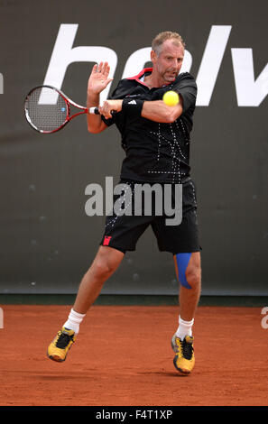 Thomas Muster, former professional tennis player playing a match in the  Senior Tournament that was held in Palma de Mallorca. Stock Photo