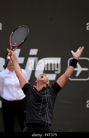 Thomas Muster, former professional tennis player playing a match in the  Senior Tournament that was held in Palma de Mallorca. Stock Photo