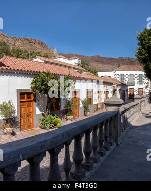 Spain, Europe, Santa Lucia, Gran Canaria, Canary Islands, Calle Perez del Torro, city, village, summer, mountains, hills, Stock Photo