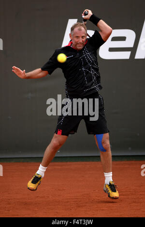 Thomas Muster, former professional tennis player playing a match in the  Senior Tournament that was held in Palma de Mallorca. Stock Photo