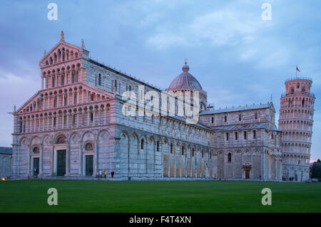 Europe, Italy, Tuscany, Pisa, leaning tower and church Stock Photo