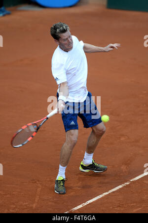 Thomas Enqvist, former professional tennis player playing a match in the  Senior Tournament that was held in Palma de Mallorca Stock Photo