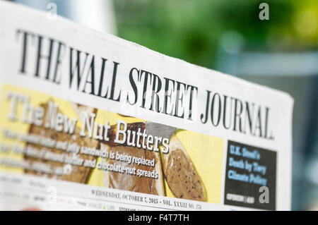 The Wall Street Journal, held up while being read Stock Photo