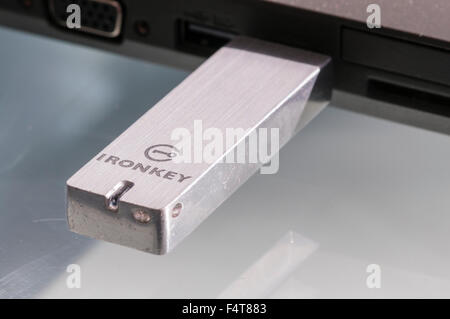 Ironkey secure USB memory stick thumbdrive Stock Photo