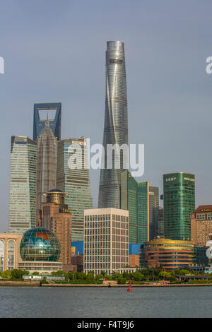 China, Shanghai City, Jinmao, World Financial Center and Shanghai Towers Stock Photo