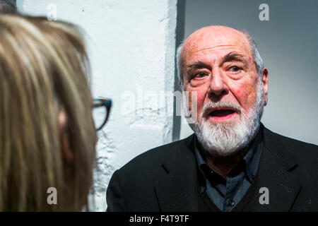 Turin, Italy. 22nd Oct, 2015. Michelangelo Pistoletto, the Italian painter, action and object artist, and art theorist visit the Fablab Torino. Credit:  Mauro Ujetto/Pacific Press/Alamy Live News Stock Photo