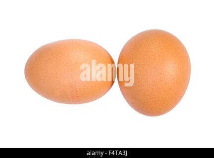 Two eggs isolated on white background Stock Photo