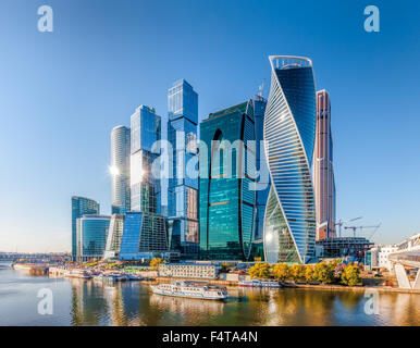 MOSCOW, RUSSIA - OCTOBER 21, 2015: Moscow City. View of skyscrapers Moscow International Business Center. Stock Photo