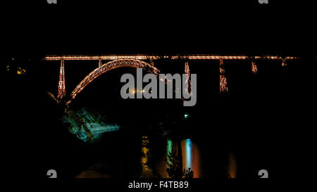 Garabit viaduct by Gustave Eiffel inaugurated 1885 : 565 m (1,854 ft) length Stock Photo