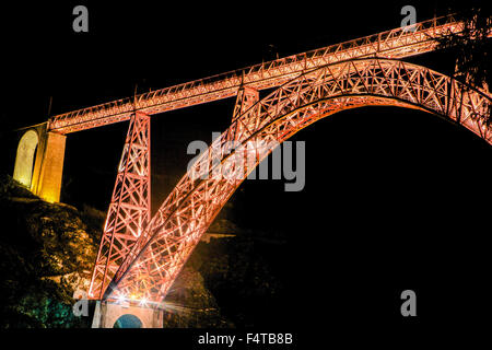 Garabit viaduct by Gustave Eiffel inaugurated 1885 : 565 m (1,854 ft) length Stock Photo