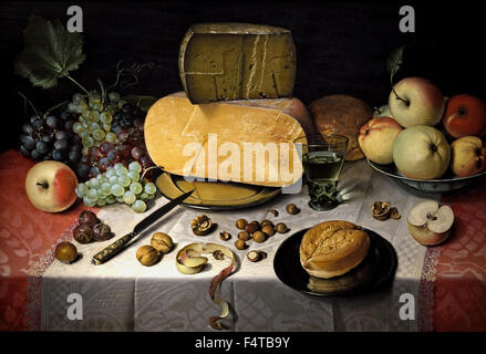 Floris Claesz van Dijk  1613 Cheese Banquet piece still live Museum Netherlands Stock Photo