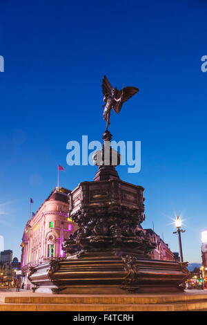 England, London, Piccadilly Circus, Eros Statue Stock Photo