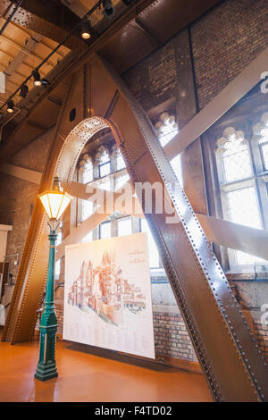 England, London, Tower Bridge, Interior View Stock Photo