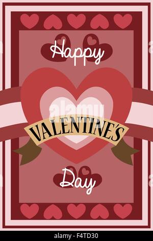 A vector illustration of retro Valentine card design Stock Vector