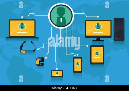 A vector illustration of social networking concept Stock Vector