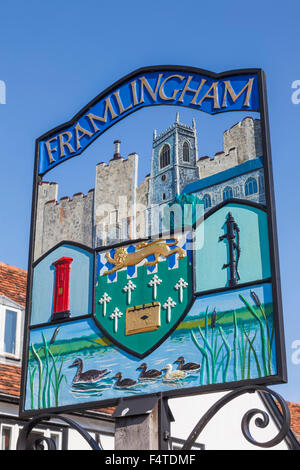 England, Suffolk, Framlingham, Town Sign Stock Photo