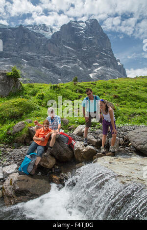Fun and Hiking in Reichenbachtal valley, Stock Photo