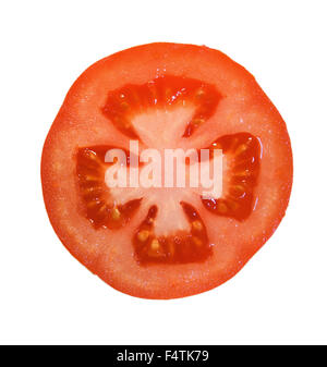 section of fresh tomato on white background Stock Photo