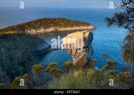 Fluted cape, Australia, Tasmania, Bruny Island, sea, coast, rock, cliff, Stock Photo