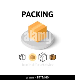 Packing icon in different style Stock Vector