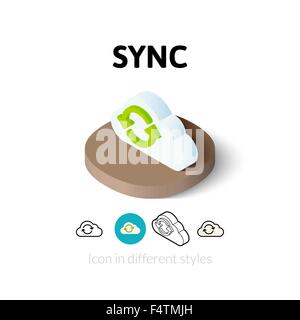 Sync icon in different style Stock Vector