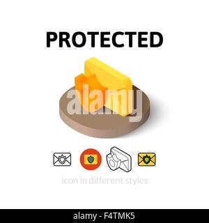 Protected icon in different style Stock Vector