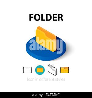 Folder icon in different style Stock Vector