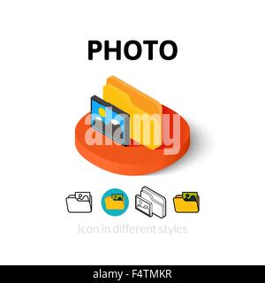 Photo icon in different style Stock Vector