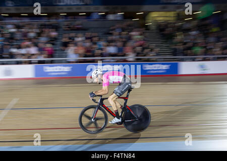 London, UK. 22nd  October, 2015. Six Day London, day five. Lee Valley Velo Park, London, UK. Christian Grasman Germany. .22nd October, 2015. copyright carol moir/Alamy Live News Stock Photo