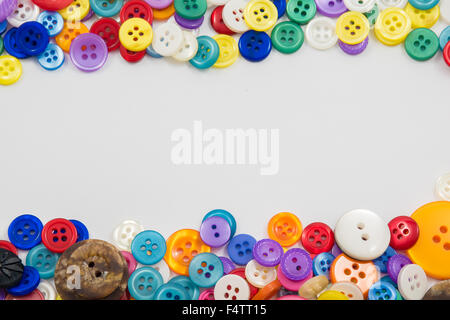 Assorted Buttons Background with copyspace Stock Photo
