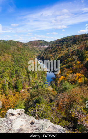 View of Clear Creek from Lilly Bluff Overlook at Obed Wild and Scenic River national park. Stock Photo
