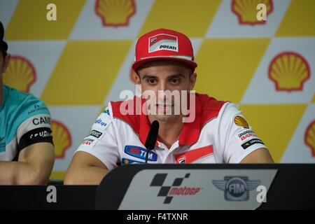 Sepang Circuit, Malaysia. 22nd Oct, 2015. Andrea Iannone in the media conference before the 2015 FIM Motorcycle Grand Prix of Malaysia Credit:  Tom Morgan/Alamy Live News Stock Photo