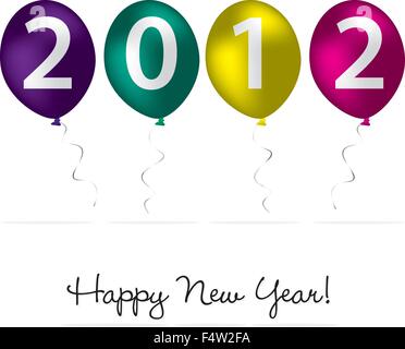 Happy New Year balloon card in vector format. Stock Vector