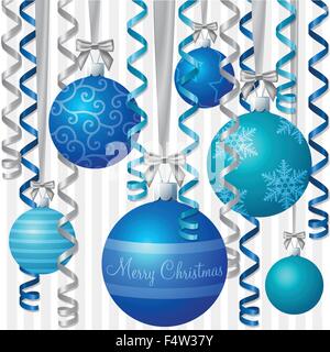 Ribbon and bauble inspired Christmas card in vector format. Stock Vector