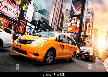 NEW YORK CITY -JULY 09: Times Square, featured with Broadway Theaters and animated LED signs, New York City, USA Stock Photo