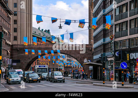 Sweden Stockholm Kungsgatan is a main thoroughfare in the area of town known as City Stock Photo