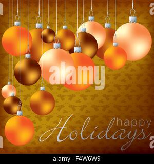 Bright group of baubles card in vector format. Stock Vector