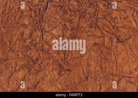 Brown crumpled leather background Stock Photo